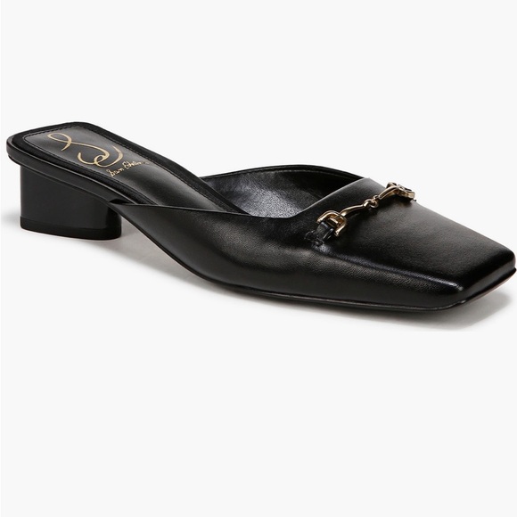 Sam Edelman Shoes - SAM ELDERMAN NWT Ollie Square-toe Faux Leather slip-on Bit Mule, kitten-heel